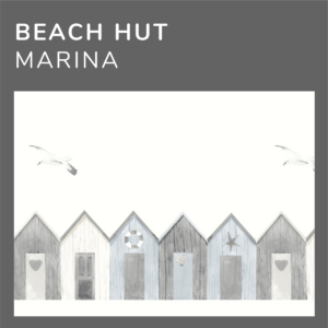 popular roller blind pattern border with beach huts for bathrooms